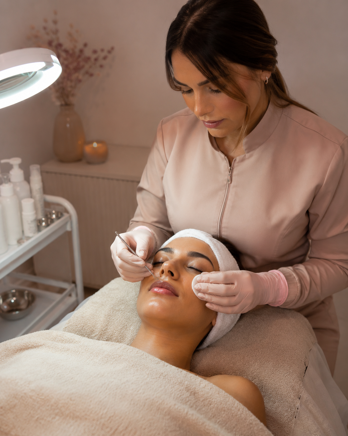 Limpeza de pele em estúdio de estética