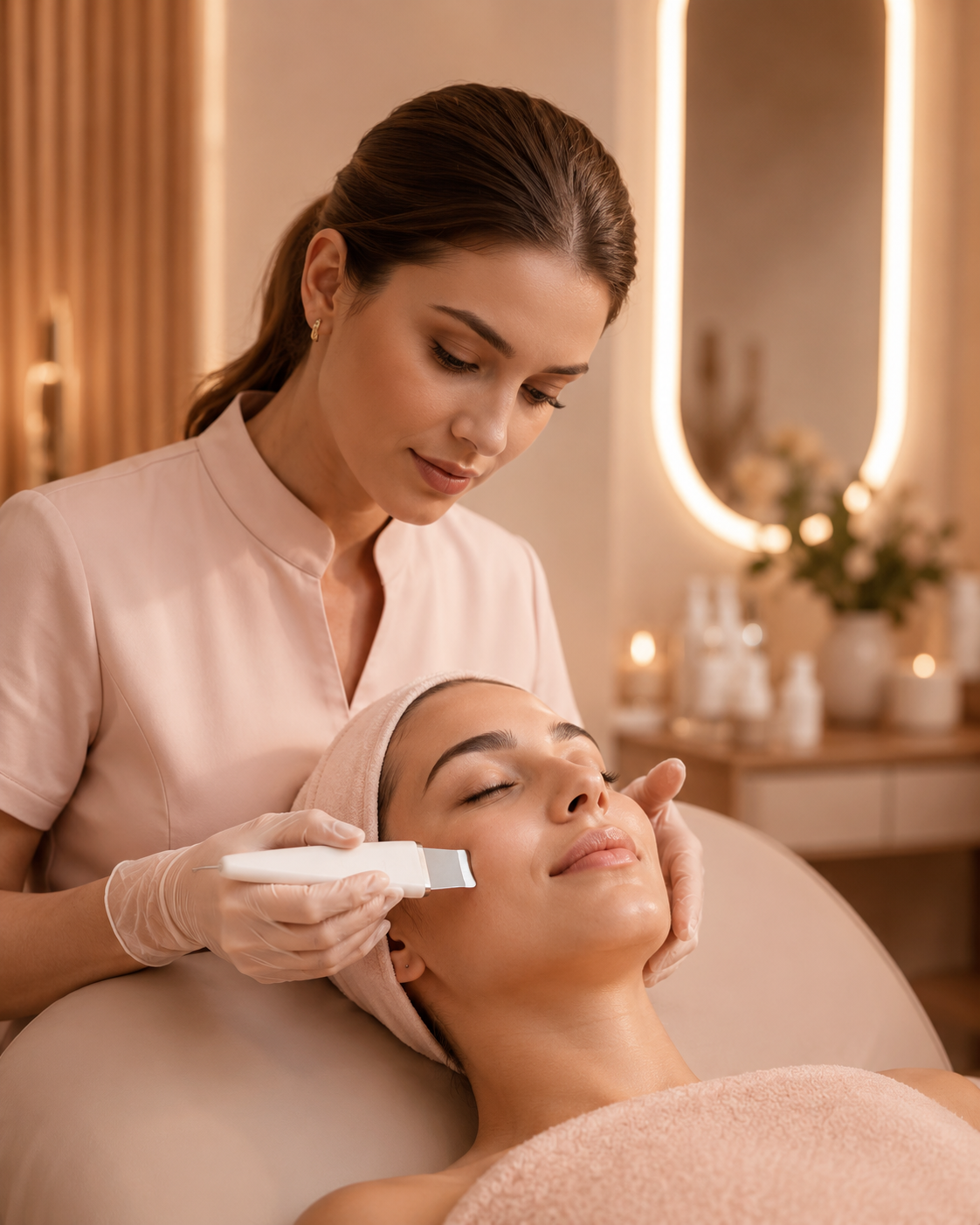 Limpeza de pele em estúdio de estética